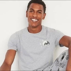 Old Navy Mens Grey Glow in the Dark Halloween Graphic Tee